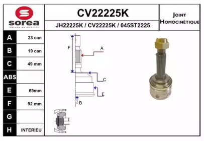 Шарнирный комплект EAI CV22225K