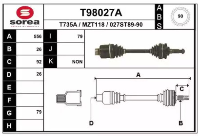 Вал EAI T98027A