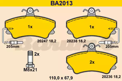 Комплект тормозных колодок BARUM BA2013