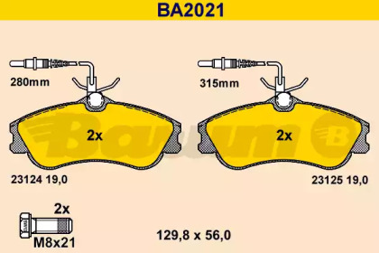 Комплект тормозных колодок BARUM BA2021