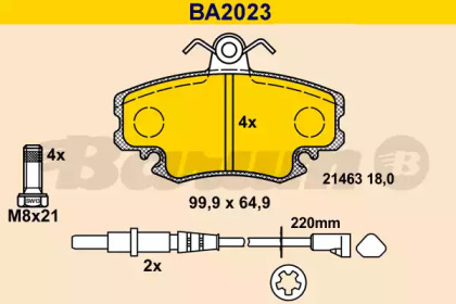 Комплект тормозных колодок BARUM BA2023