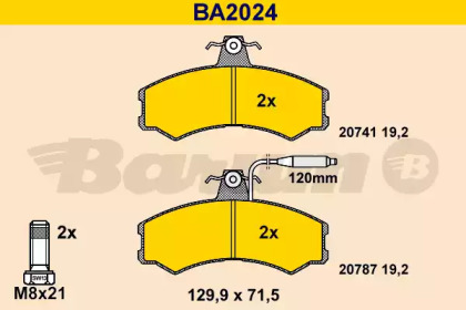 Комплект тормозных колодок BARUM BA2024