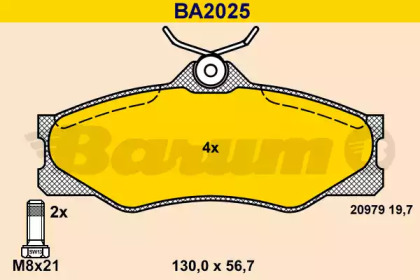 Комплект тормозных колодок BARUM BA2025