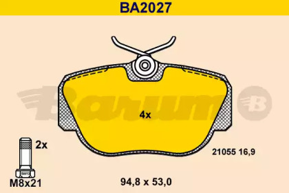 Комплект тормозных колодок BARUM BA2027
