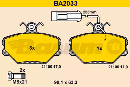 Комплект тормозных колодок BARUM BA2033