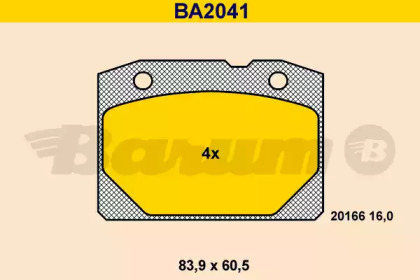 Комплект тормозных колодок BARUM BA2041