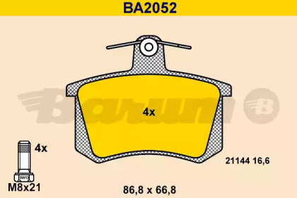 Комплект тормозных колодок BARUM BA2052