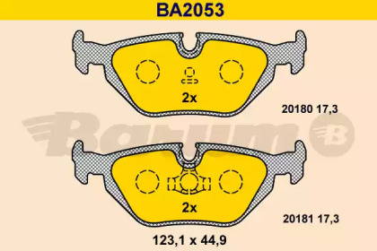 Комплект тормозных колодок BARUM BA2053