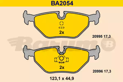 Комплект тормозных колодок BARUM BA2054