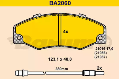 Комплект тормозных колодок BARUM BA2060