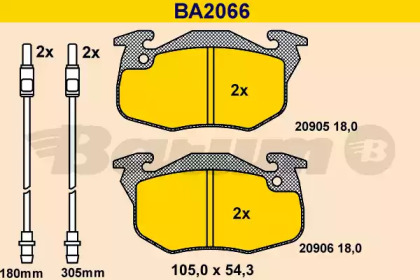 Комплект тормозных колодок BARUM BA2066