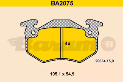 Комплект тормозных колодок BARUM BA2075