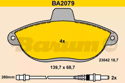 Комплект тормозных колодок BARUM BA2079