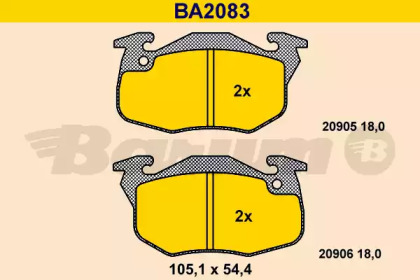 Комплект тормозных колодок BARUM BA2083