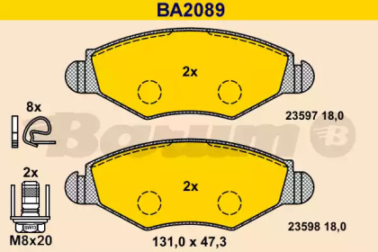 Комплект тормозных колодок BARUM BA2089