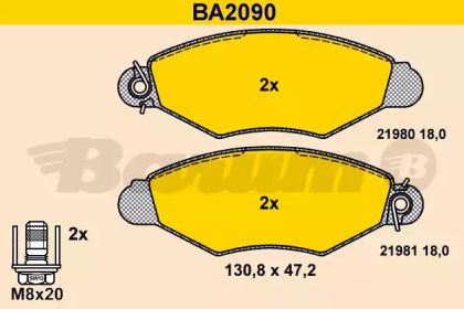 Комплект тормозных колодок BARUM BA2090