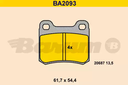 Комплект тормозных колодок BARUM BA2093