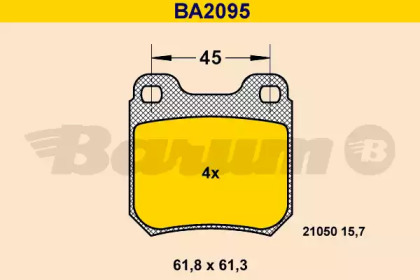 Комплект тормозных колодок BARUM BA2095