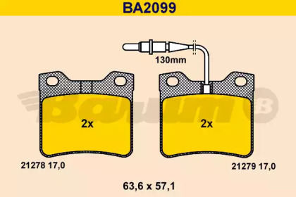 Комплект тормозных колодок BARUM BA2099