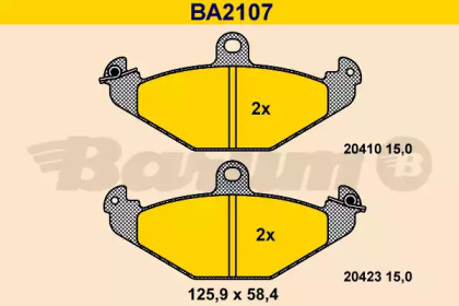 Комплект тормозных колодок BARUM BA2107