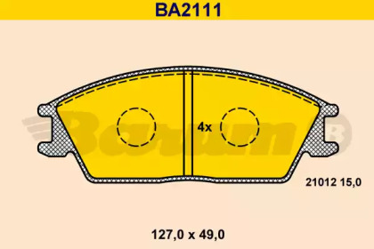 Комплект тормозных колодок BARUM BA2111