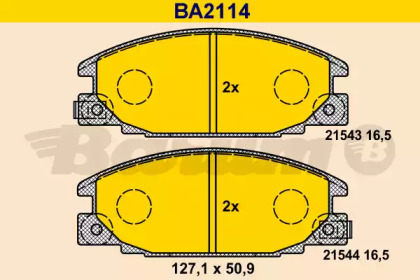 Комплект тормозных колодок BARUM BA2114