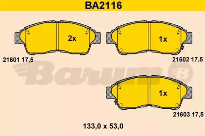 Комплект тормозных колодок BARUM BA2116