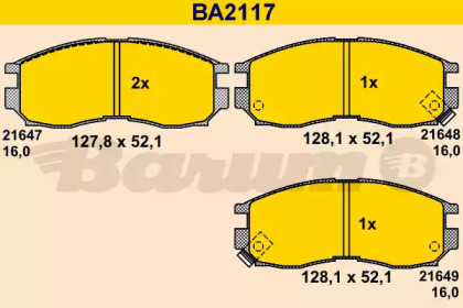 Комплект тормозных колодок BARUM BA2117