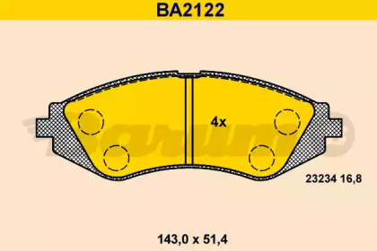 Комплект тормозных колодок BARUM BA2122