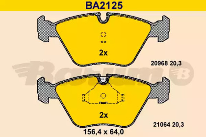 Комплект тормозных колодок BARUM BA2125