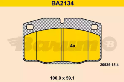 Комплект тормозных колодок BARUM BA2134