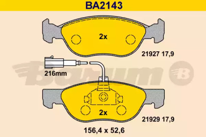 Комплект тормозных колодок BARUM BA2143