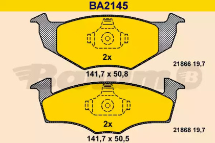 Комплект тормозных колодок BARUM BA2145