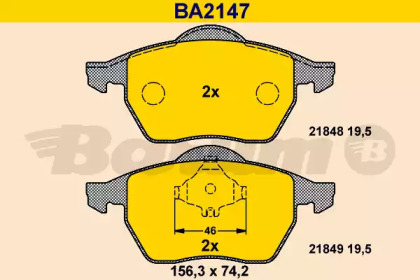 Комплект тормозных колодок BARUM BA2147