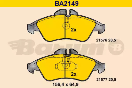 Комплект тормозных колодок BARUM BA2149