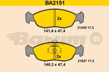 Комплект тормозных колодок BARUM BA2151