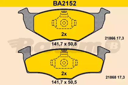 Комплект тормозных колодок BARUM BA2152