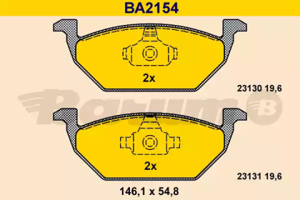 Комплект тормозных колодок BARUM BA2154