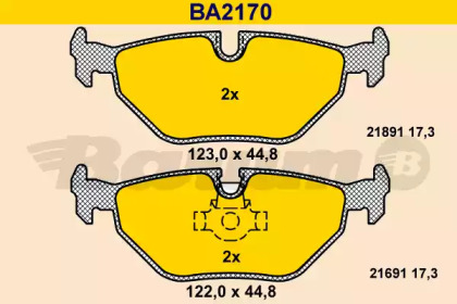 Комплект тормозных колодок BARUM BA2170