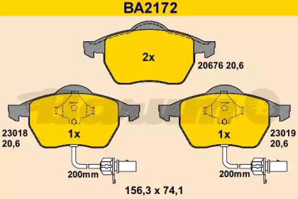 Комплект тормозных колодок BARUM BA2172