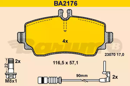 Комплект тормозных колодок BARUM BA2176