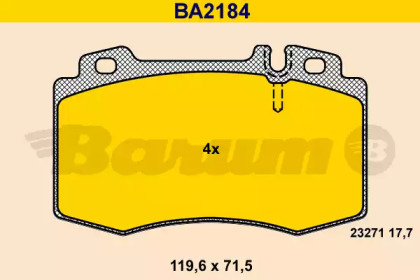 Комплект тормозных колодок BARUM BA2184