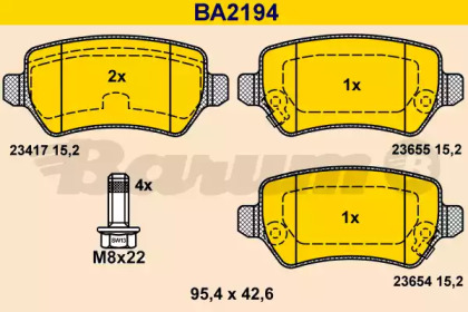 Комплект тормозных колодок BARUM BA2194