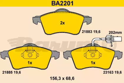 Комплект тормозных колодок BARUM BA2201