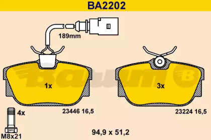 Комплект тормозных колодок BARUM BA2202