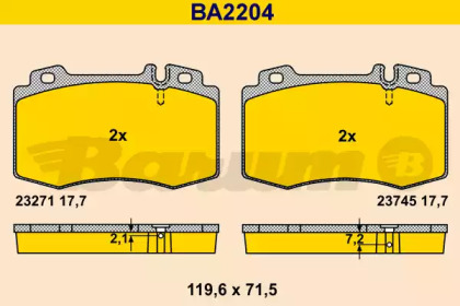 Комплект тормозных колодок BARUM BA2204