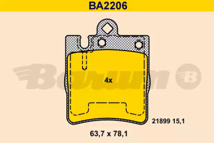 Комплект тормозных колодок BARUM BA2206