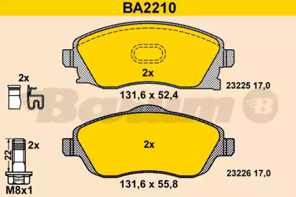 Комплект тормозных колодок BARUM BA2210