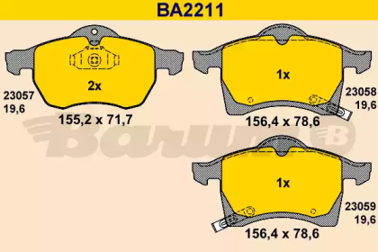 Комплект тормозных колодок BARUM BA2211