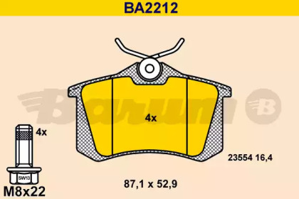 Комплект тормозных колодок BARUM BA2212